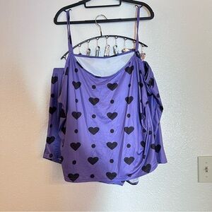 3/10.00….Purple Heart Print pajama set